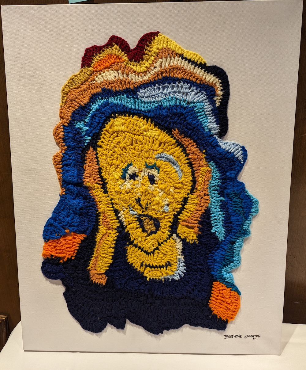 A colorful freeform fiber interpretation of The Scream
